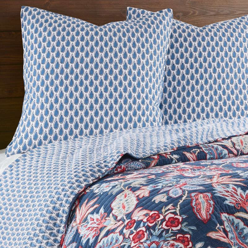 Isadora Floral Euro Sham Set of 2 Navy  - Levtex Home