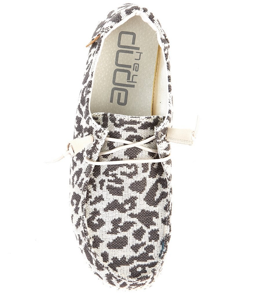 Hey Dude Women's Wendy Woven Cheetah Print Washable Slip-Ons