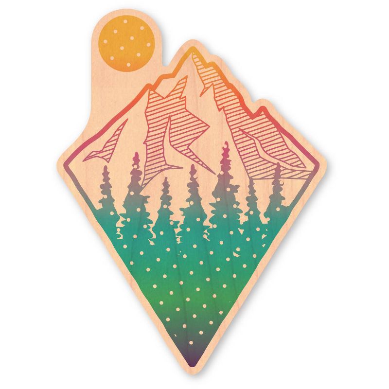 Dust City Wood Stickers Adventure and Rainbow Mountain Scene Stickers 2pk