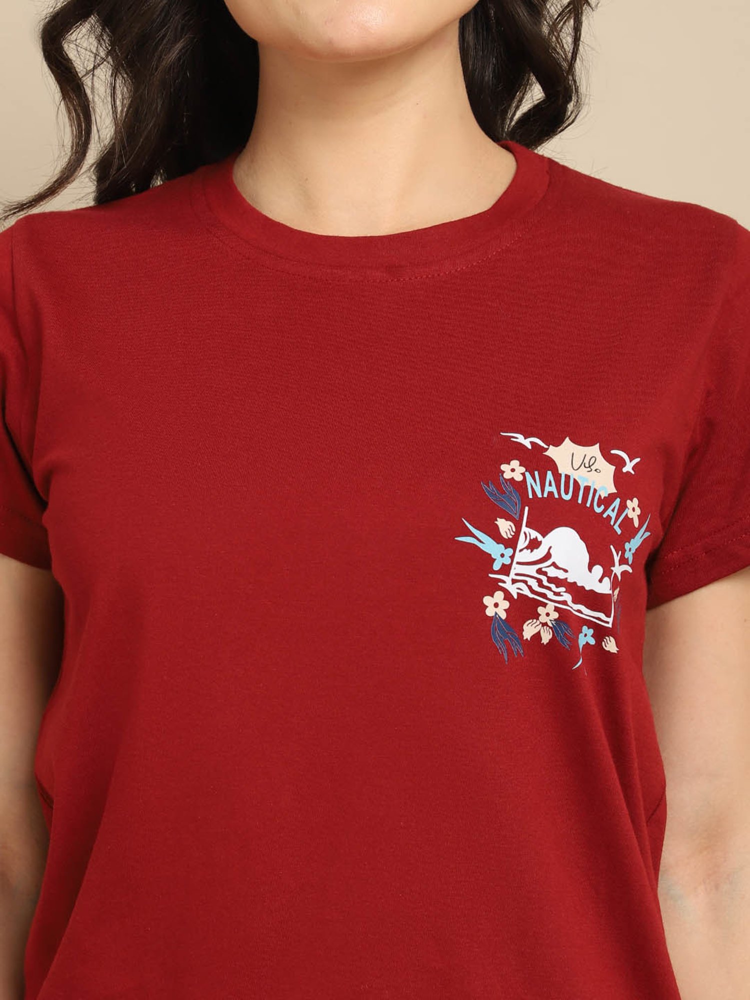 Boston Club Maroon & Grey Printed T-Shirt With Pyjamas