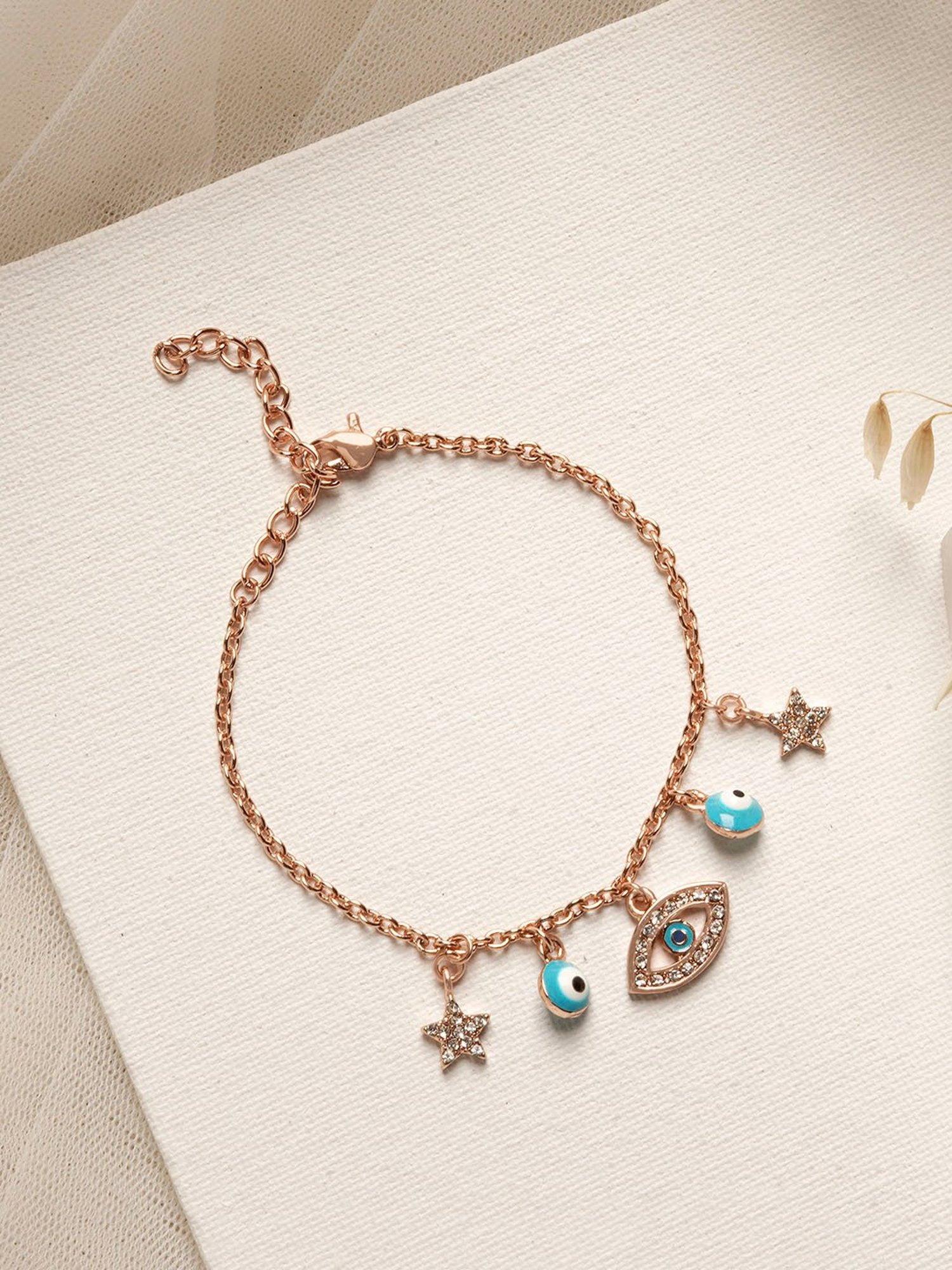 Joker & Witch Cosmos Blue Evil Eye Charms Bracelet