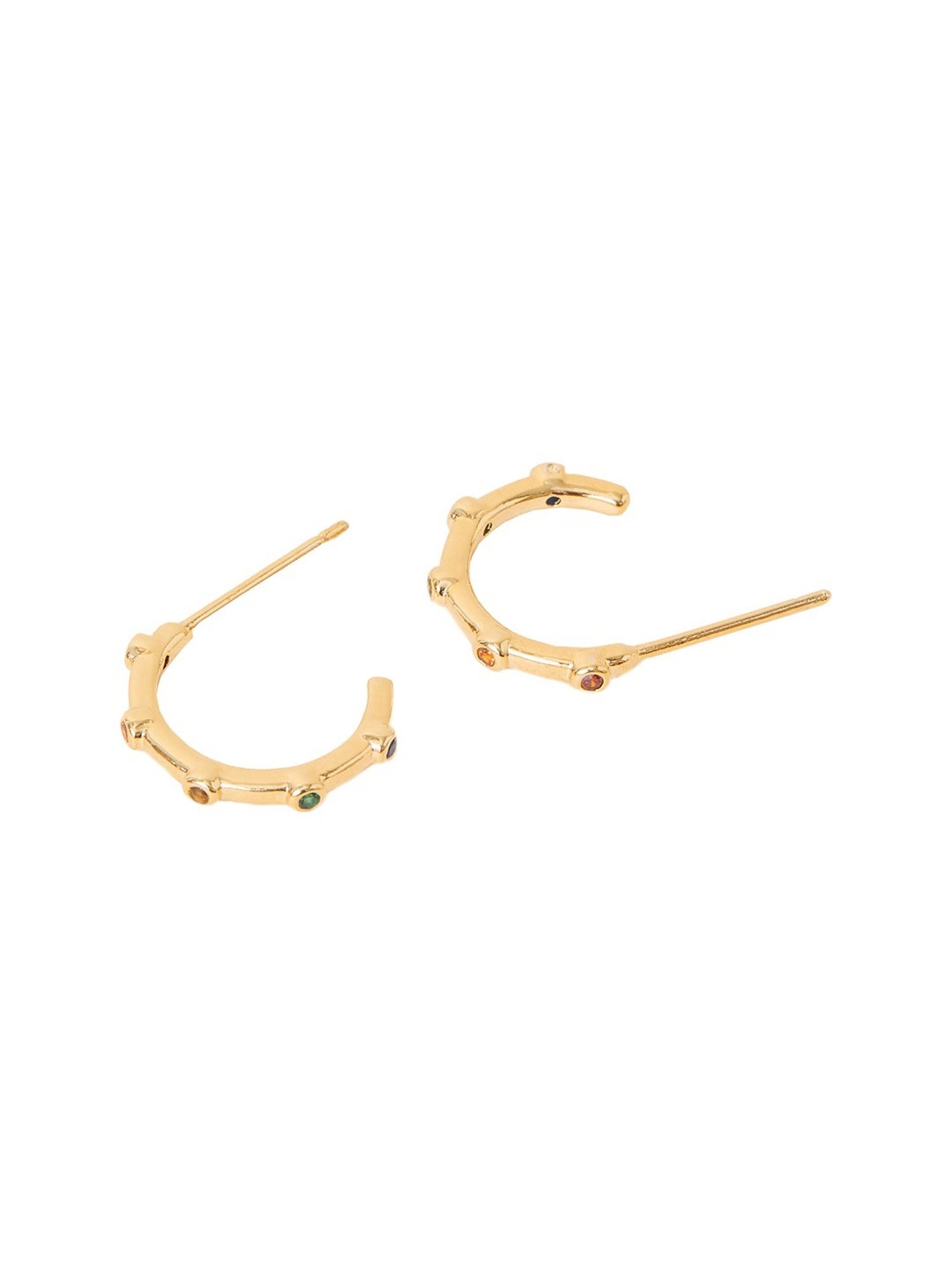 Accessorize London Real Gold-Plated Multi Z Multi Station Hoop Earrings