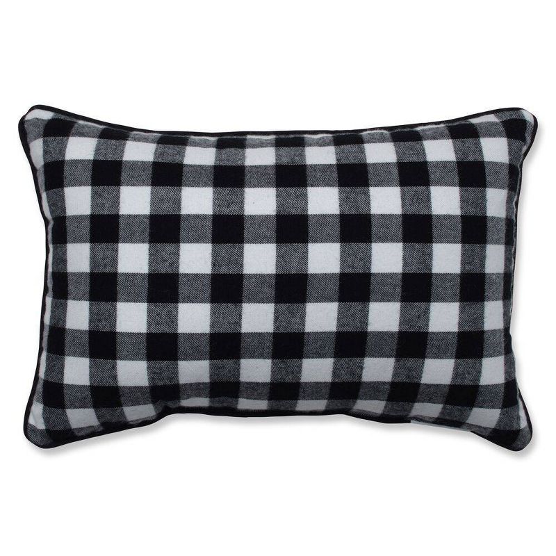 Merry Check Square Throw Pillow Black/White - Pillow Perfect