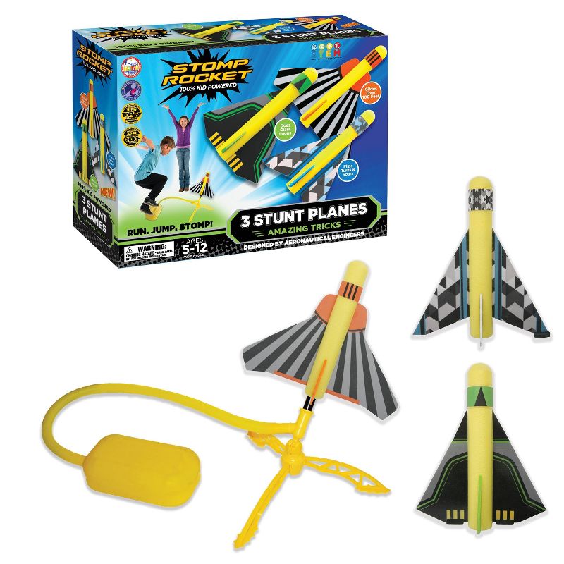 Stomp Rocket Stunt Planes High Flying Planes with Launch Pad 3pk