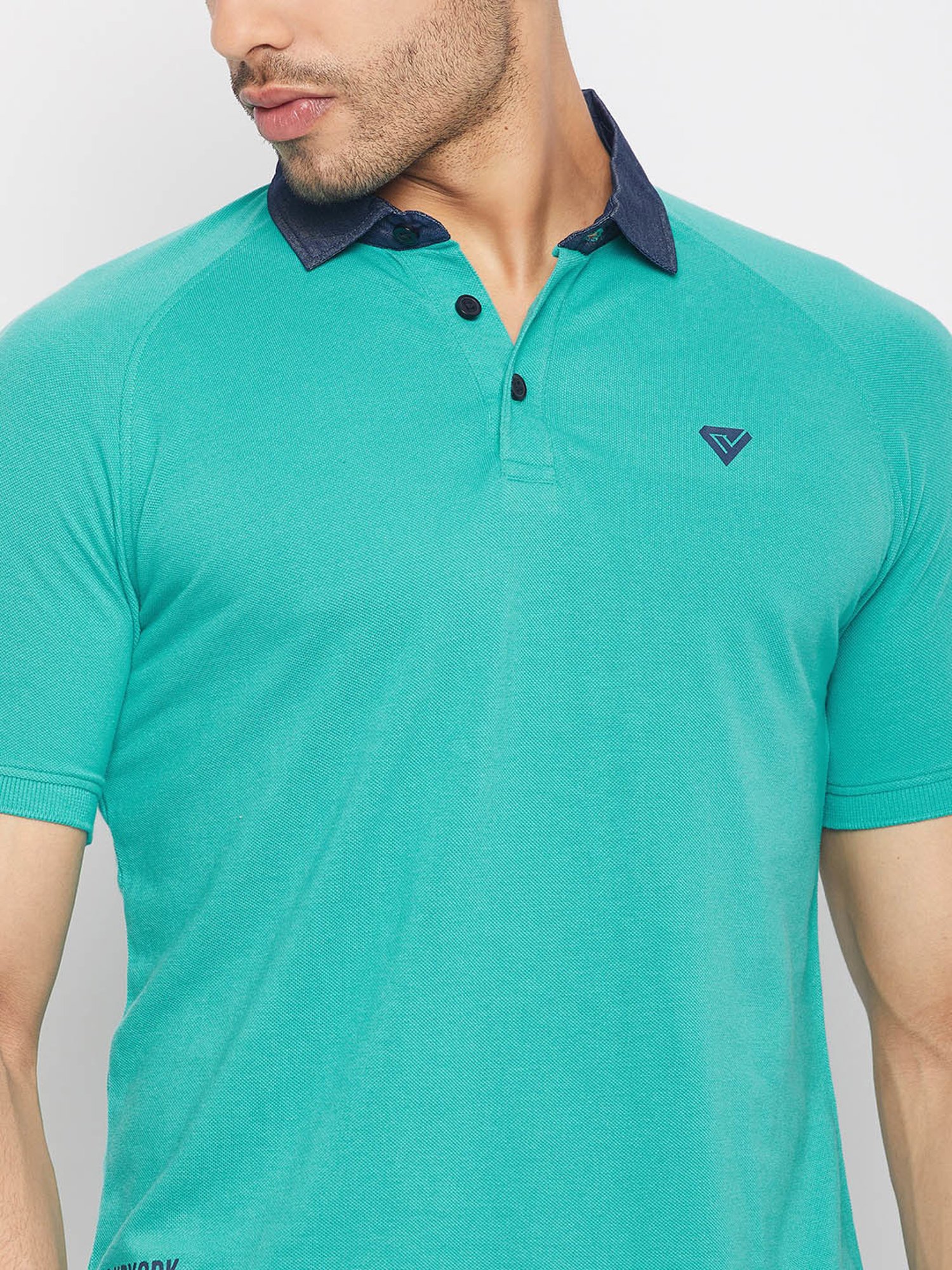 Club York Turquoise Regular fit Polo T-Shirt