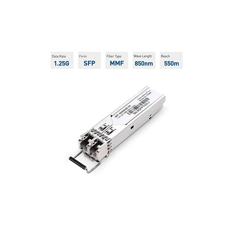 2Pack 1000BASESX SFP to LC Multi Mode 1G Fiber Transceiver Modular for Cisco Ubiquiti TPLink Huawei Mikrotik Netgear and Supermicro Equipment