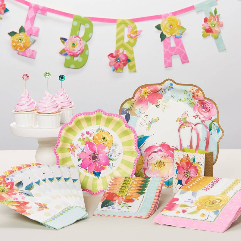 24ct Large Dinner Plates Jardin - Papyrus