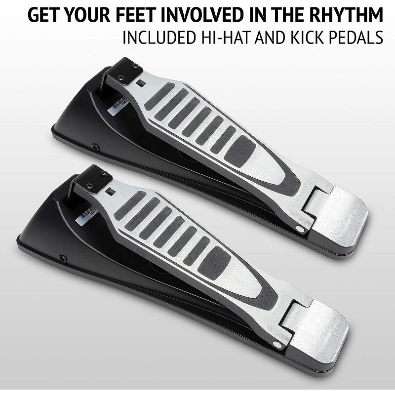 LyxJam 7-Piece Electronic Drum Kit, Professional Drum Set with Real Mesh Fabric, 209 Preloaded Sounds, 50 Play-Along Songs, Recording Capability, Cymbals & Kick Pedal, Drum Sticks And Key Included