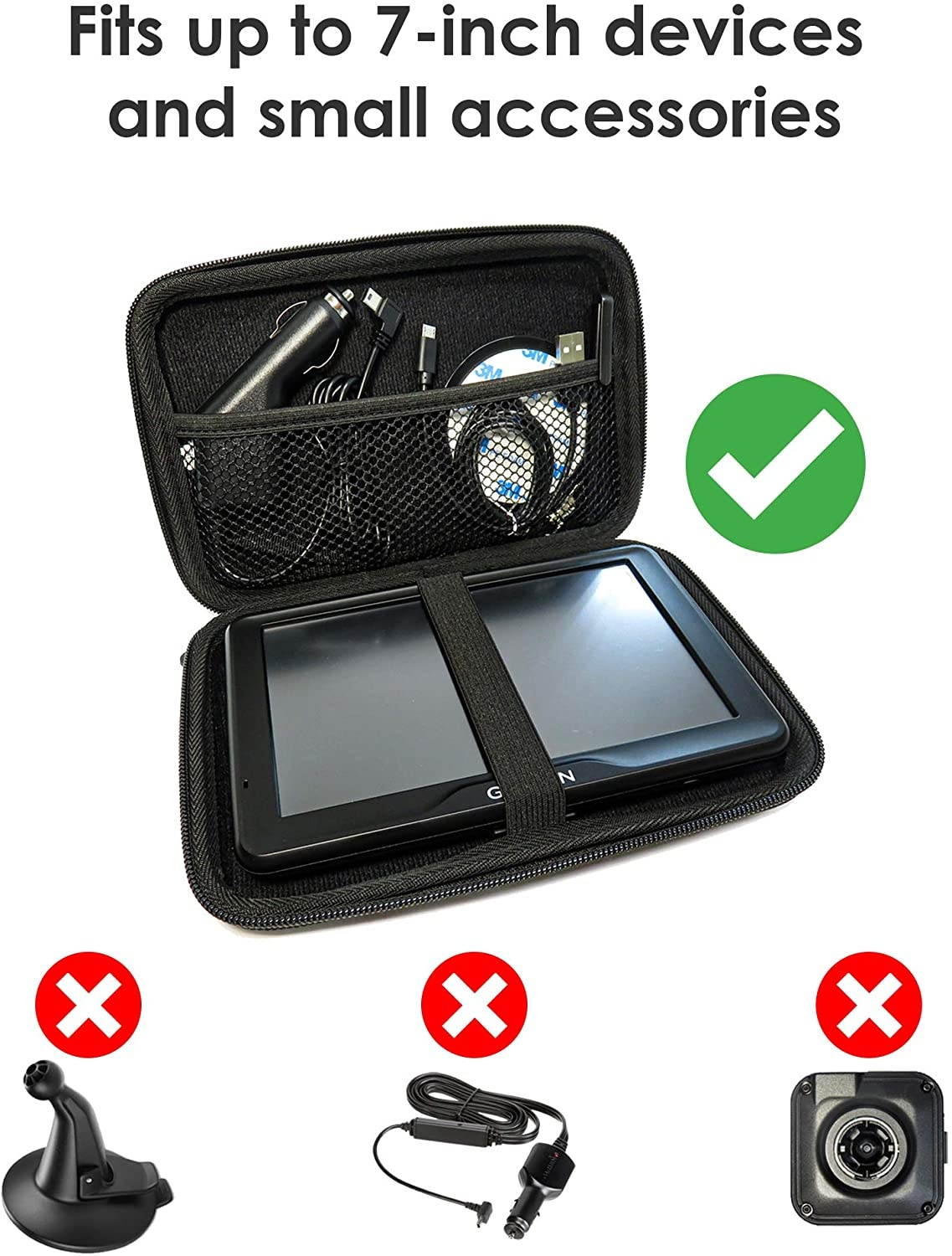 Ramtech 7-inch Hard Travel Carrying Case for 7" Rand McNally TND 700 710 720 LM 730 LM 740 750 Truck GPS + Stylus Pen & Screen Protector - HC7