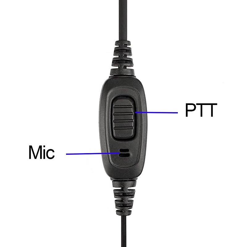 Case of 10 Two Way Radio Earpiece with Mic Single Wire Earhook Headset for Baofeng BF888S UV5R  H777 RT22 Arcshell AR5 Walkie Talkies