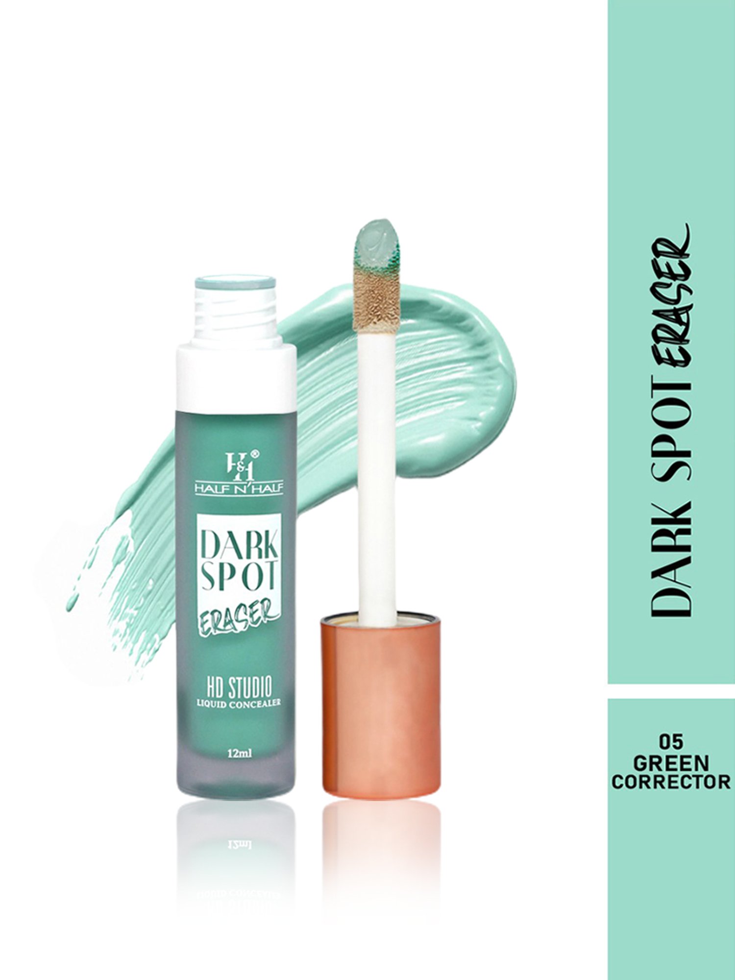 Half N Half Dark Spot Eraser HD Studio Liquid Concealer 05 Green Corrector - 12 ml