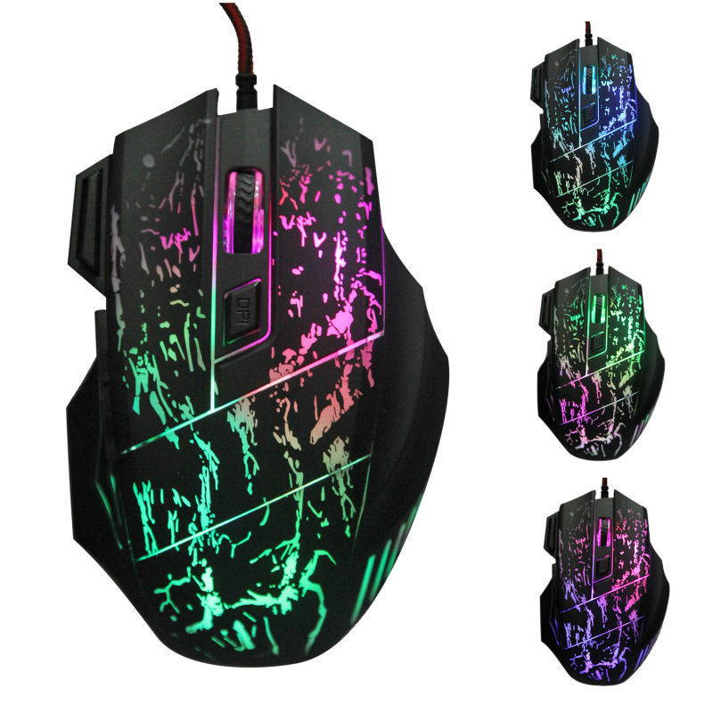 7 Buttons USB Wired 3200DPI Professional Gamer Mouse Computer Mouse Gaming Mouse For PC Computer 7 Colors LED Optical Mouse