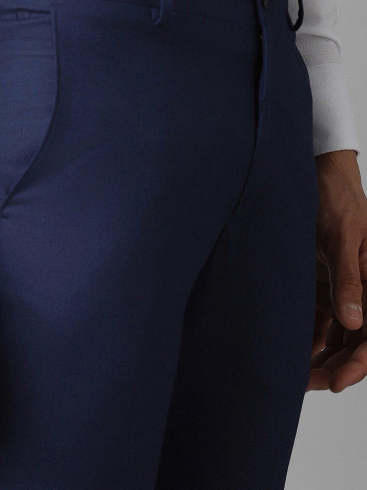 Louis Philippe Navy Slim Fit Trousers