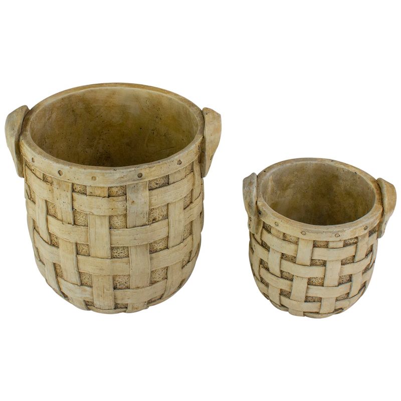 Napa Home & Garden Set of 2 Beige Tobacco Basket Planter Set 9.5"