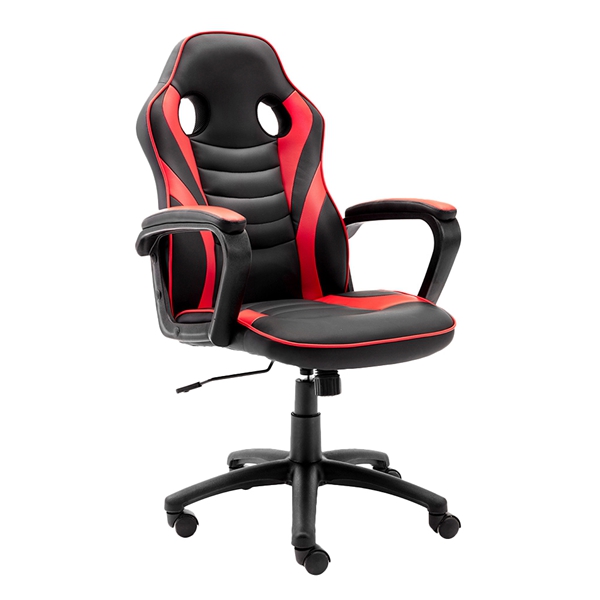 HOMEMAXS Gaming Chair - Ergonomic Office Chair for Adults, Adjustable Swivel PU Computer Chair, High Back Desk Chair with Lumbar Support, Black and White