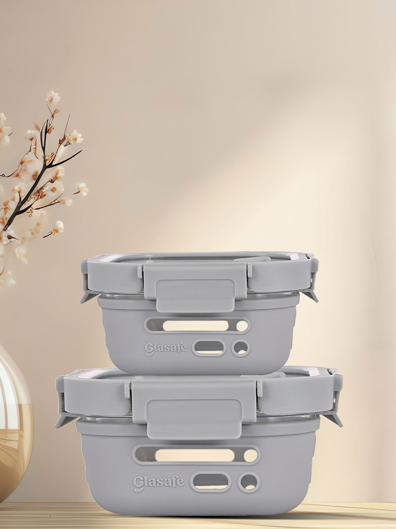 Milton Red Stainless Steel Small Tiffin Box - Set of 2