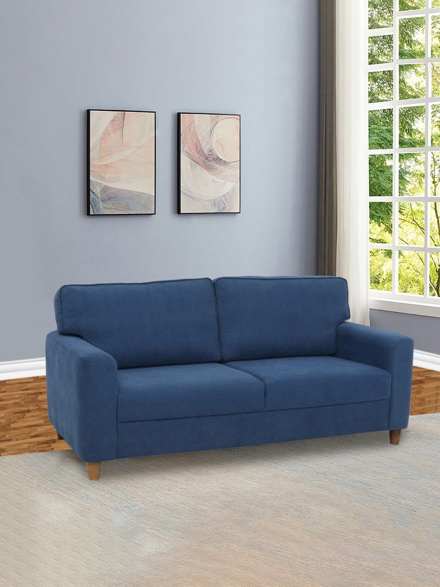 Duroflex Utopia Blue Pinewood 3 Seater Sofa
