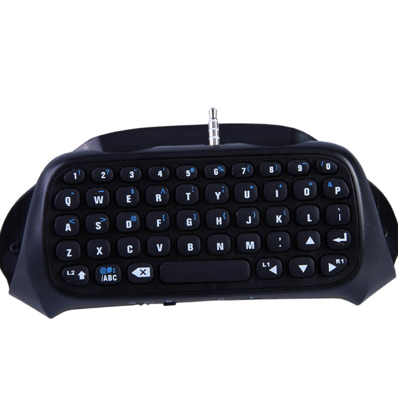 BS-MALL Black Mini Bluetooth Wireless Chatpad Message Game Controller Keyboard for Playstation PS4 Controller
