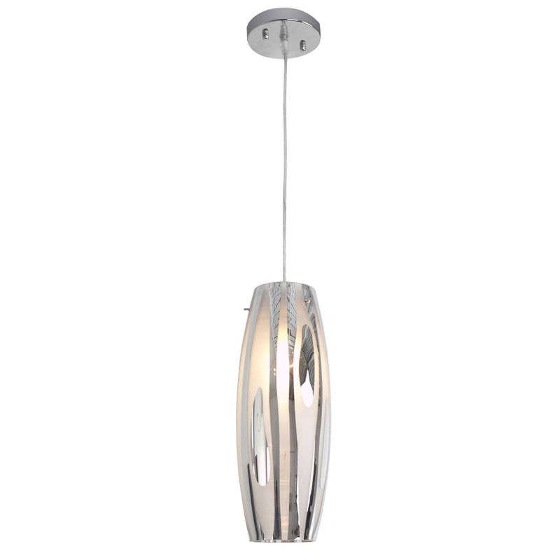 14" Chroman Empire 1 Light Mini Pendant Chrome Finish/Smoky Chrome Glass - Varaluz