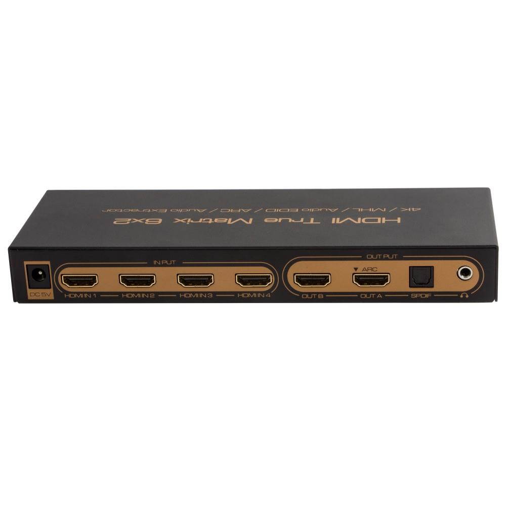 6x2 HDMI matrix HDMI supports Full HD,3D and 4Kx2K video