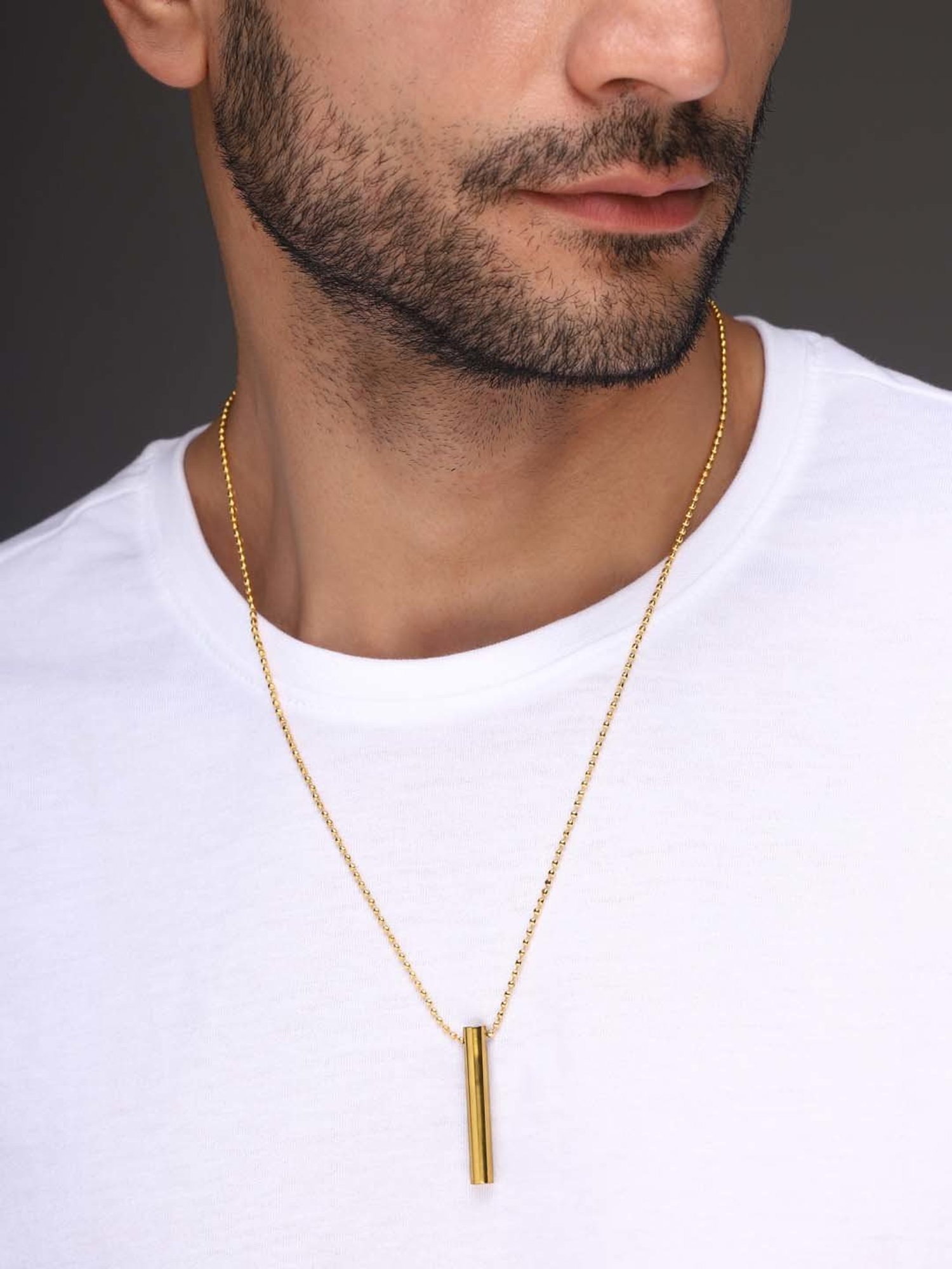 Bold By Priyaasi Men's Gold-Plated Chain with Striking Pendant
