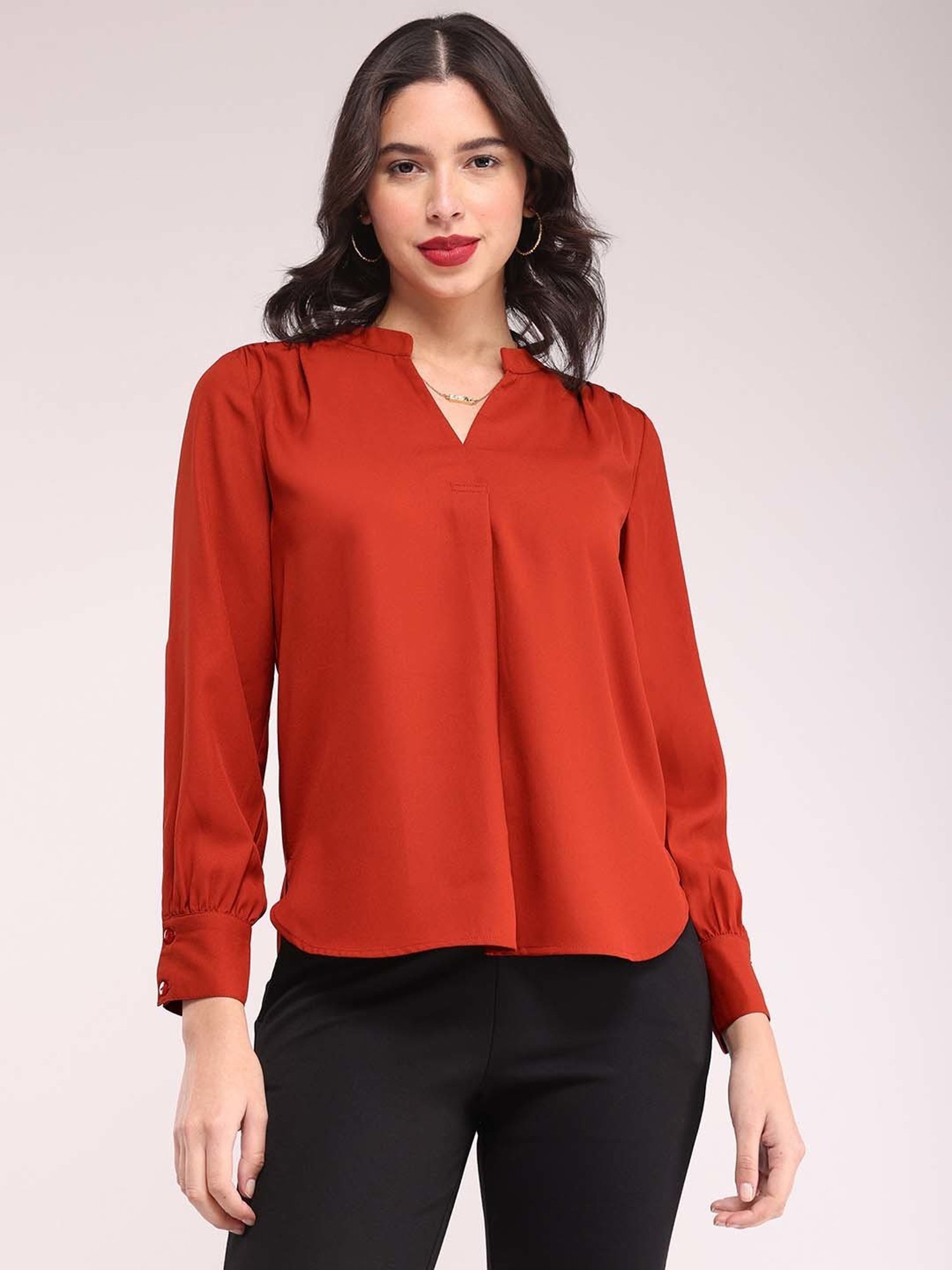 Fablestreet Rust Relaxed Fit Top