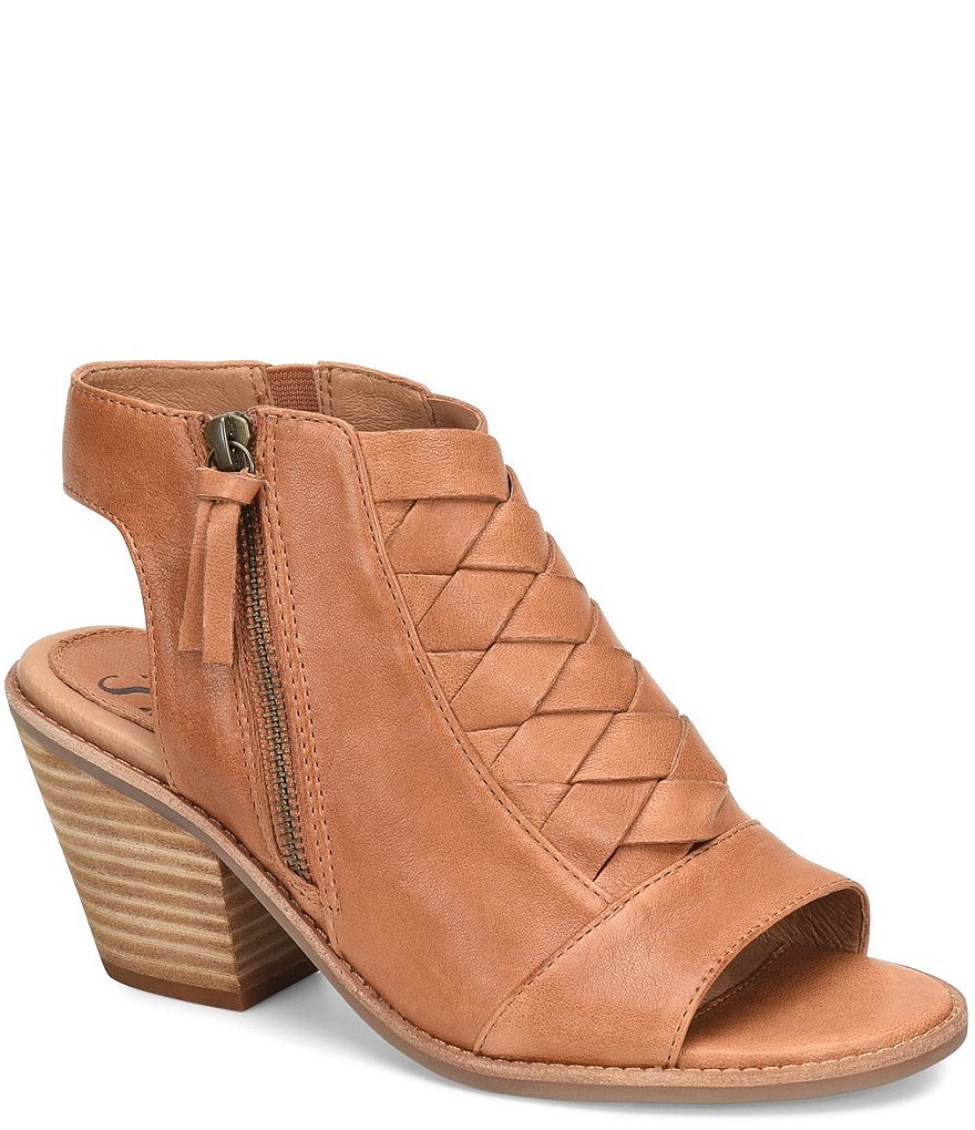 Sofft Mckenna Woven Leather Block Heel Shooties