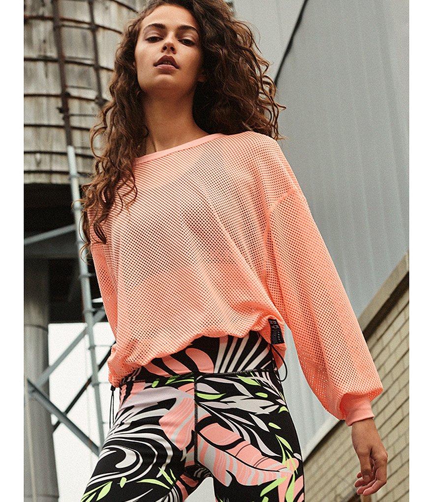 IBKUL Pricilla Print Long Sleeve Mock Neck Top