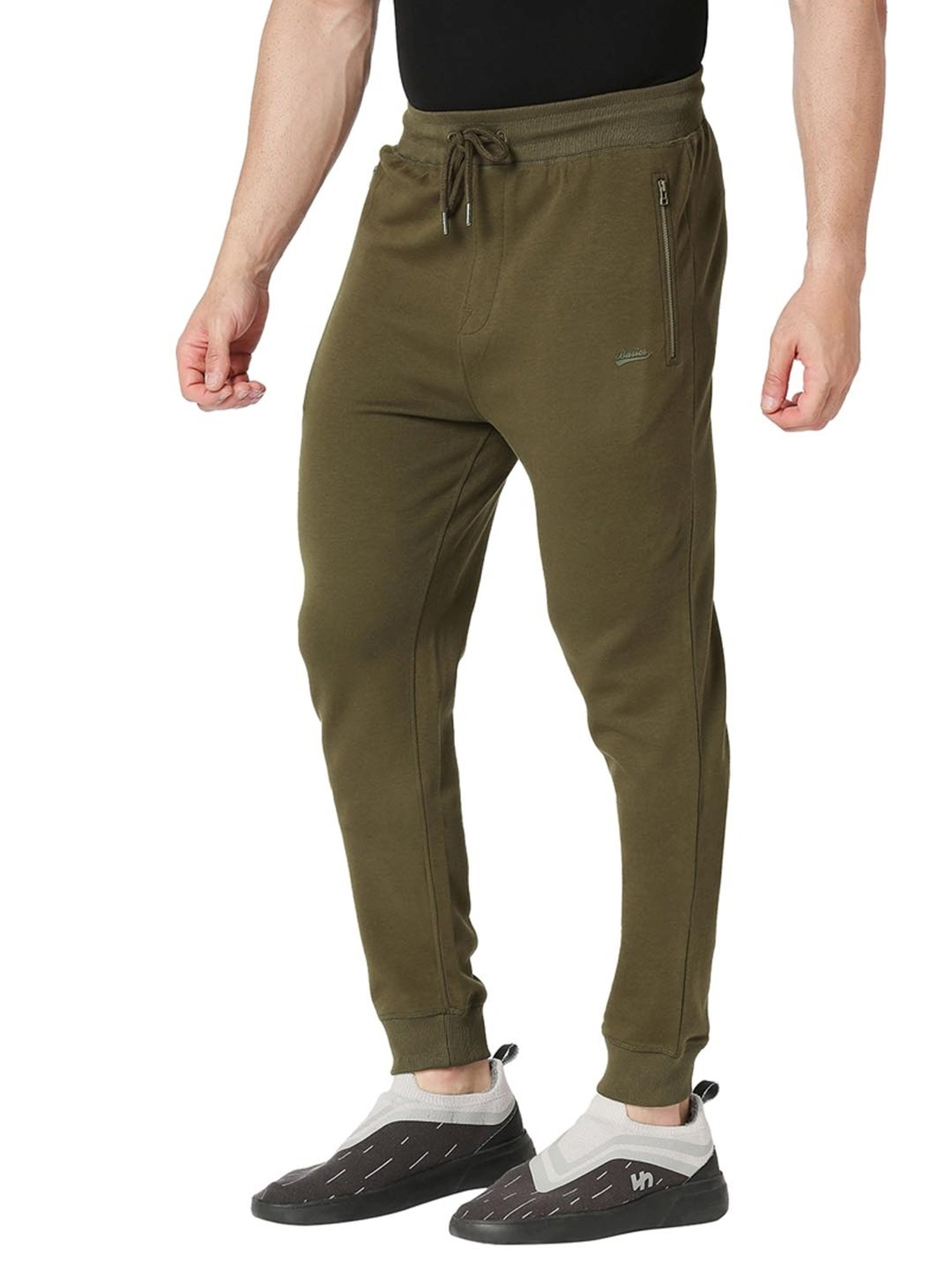 Basics Olive  Slim Fit Joggers