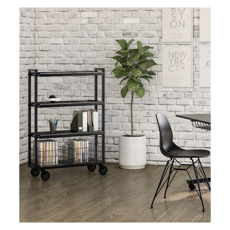 Cart System with wheels 4 Tier Black - Atlantic