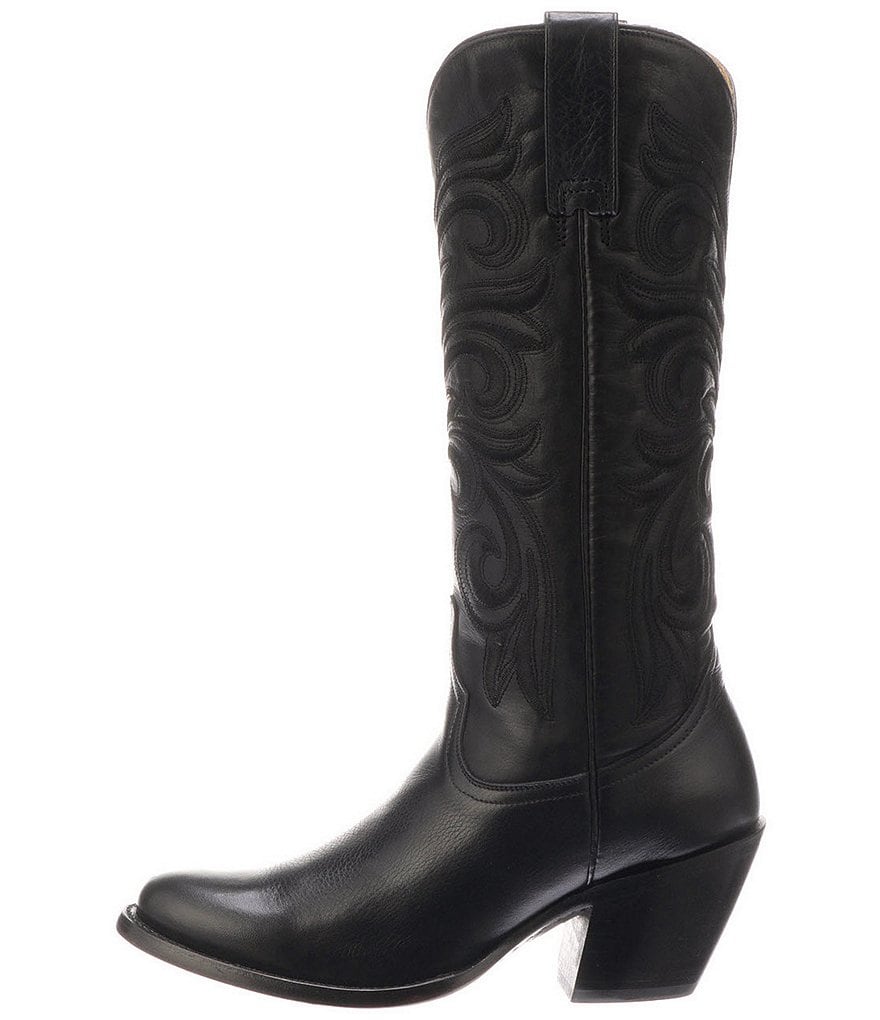Lucchese Laurelie Leather Block Heel Western Boots