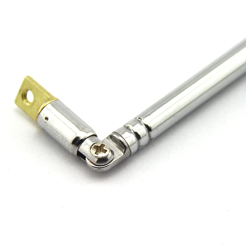 1 Pair AM FM Radio Universal Antenna 625cm 246 Length 4 Section Telescopic Stainless Steel Replacement Antenna Aerial for Radio TV