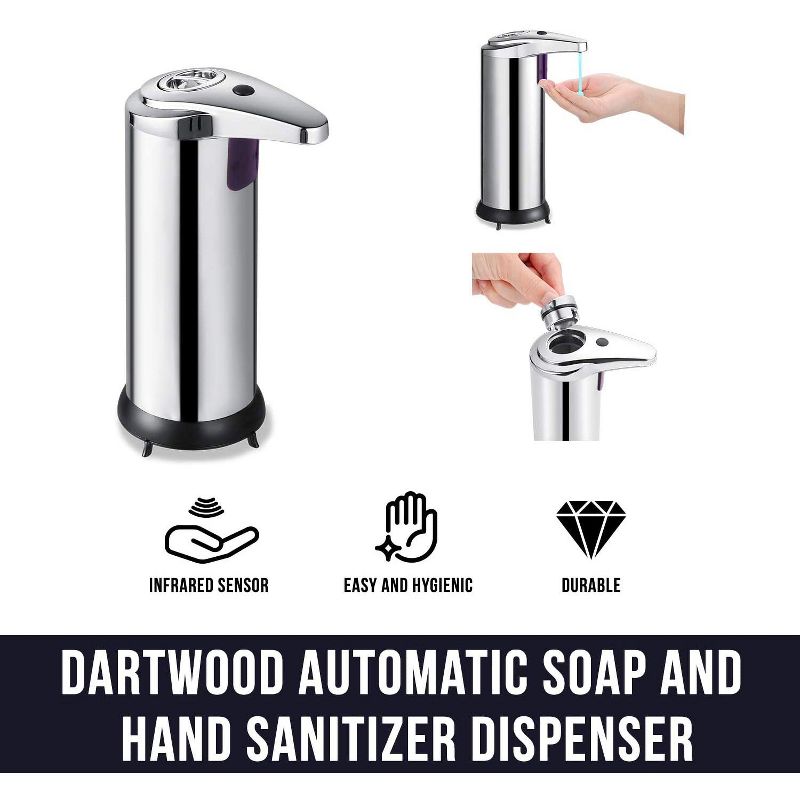Dartwood Touchless Automatic Soap and Hand Sanitizer Dispenser with Infrared Sensor  (8 oz)