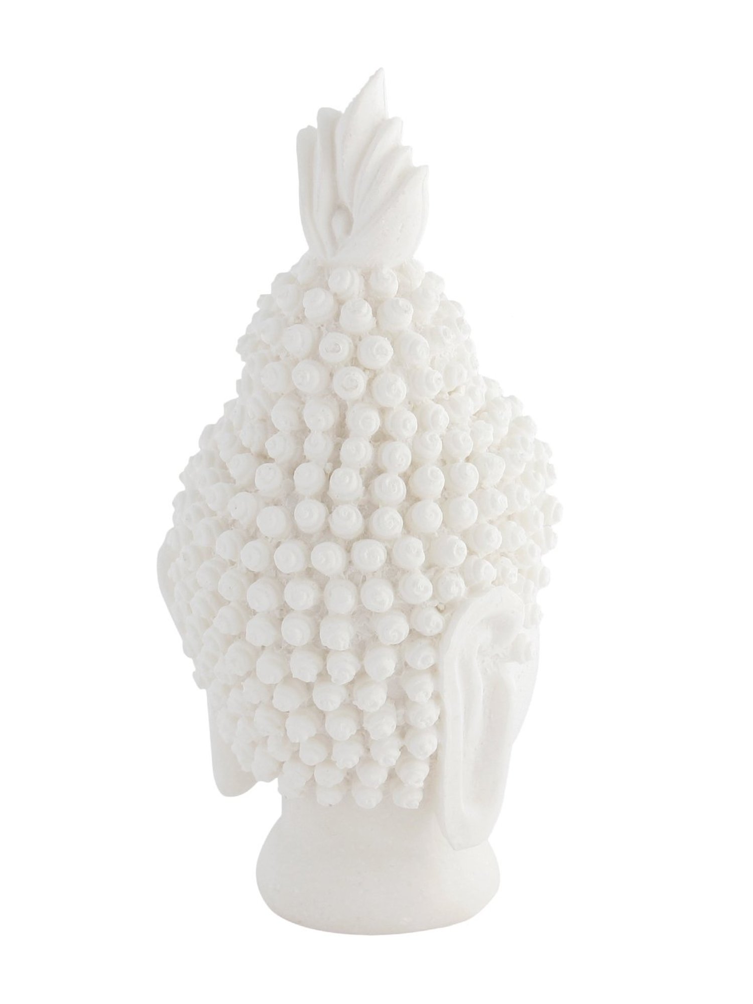 Tayhaa White Polyresin Buddha Head Showpiece - Set of 1