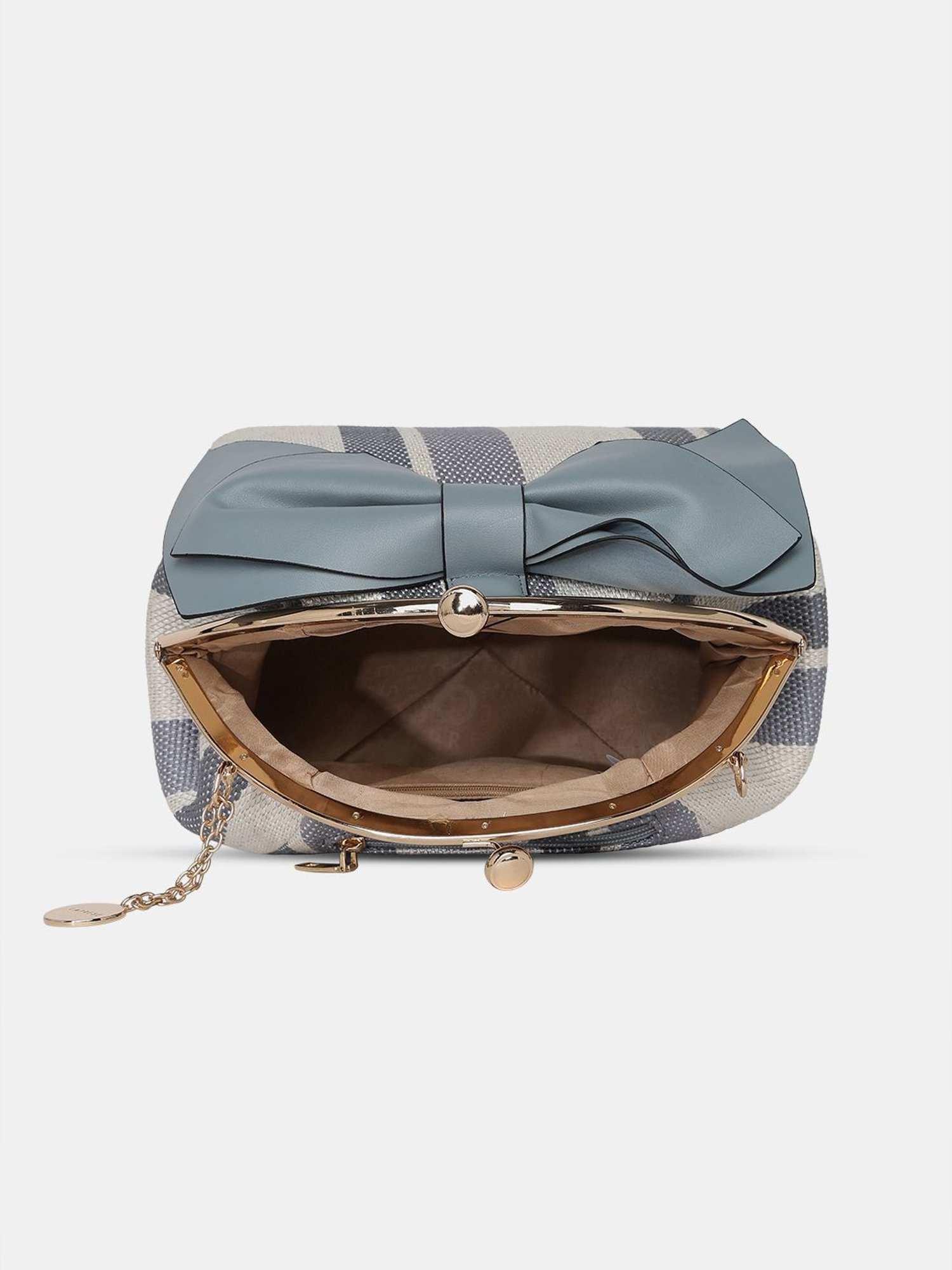 Caprese Blue Striped Large Sling Handbag