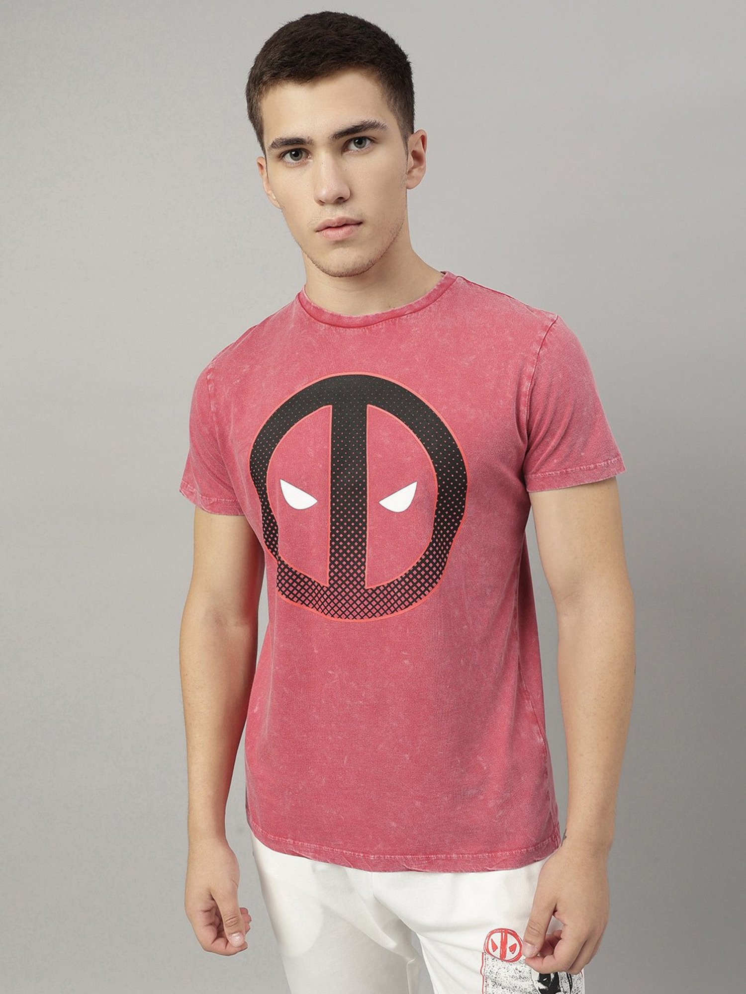 Free Authority Red Regular Fit Printed T-Shirt