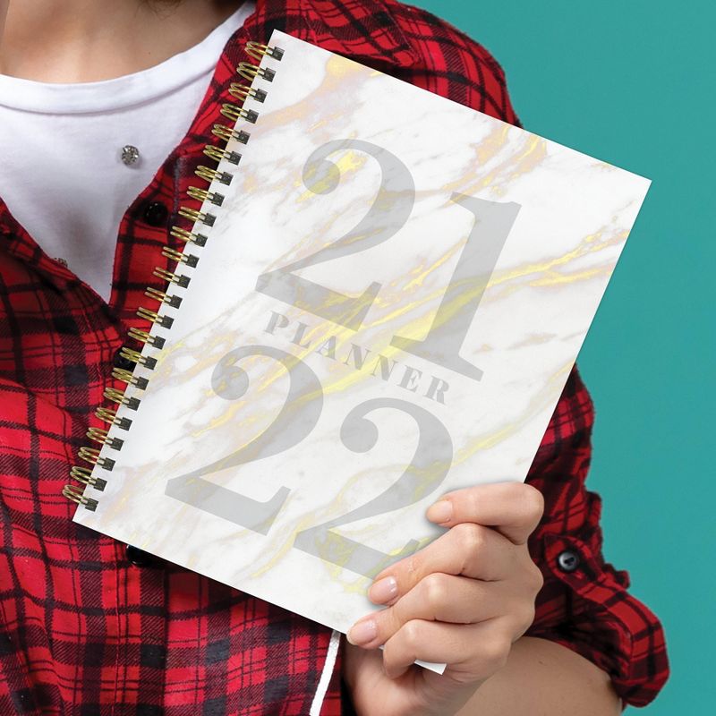 2021-22 Academic Planner 6" x 8" Marble Daily/Weekly/Monthly - The Time Factory