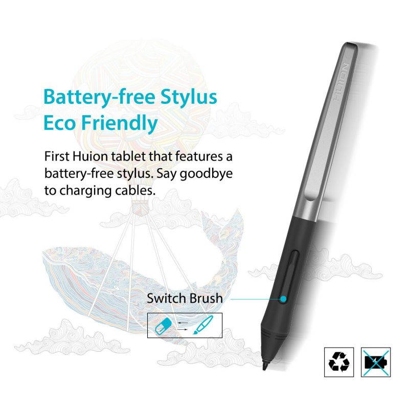 Huion H950P Graphics Drawing Tablet Battery-free Pen 8192 Pressure 8.7&rdquo;x5.4&rdquo;