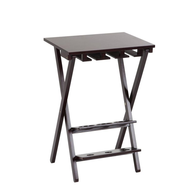 Wood Folding Wine Rack with Removable Tray Espresso - Room and Joy