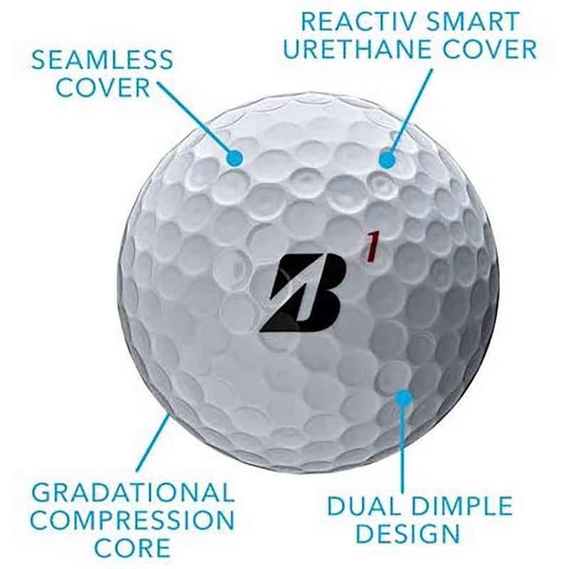 Bridgestone Tour B X Golf Balls with REACTIV Cover Technology, White (2 Dozen)