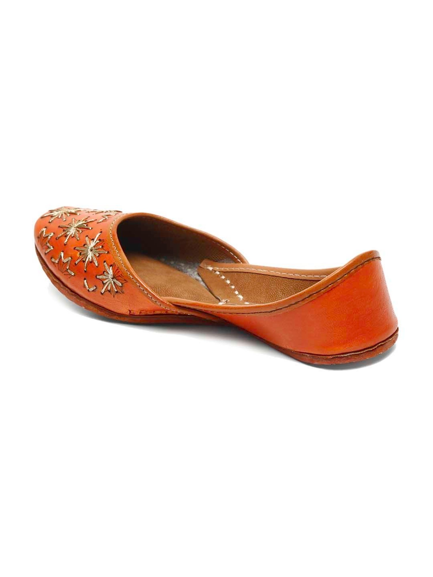 Glam Story Women's Orange Ethnic Juttis