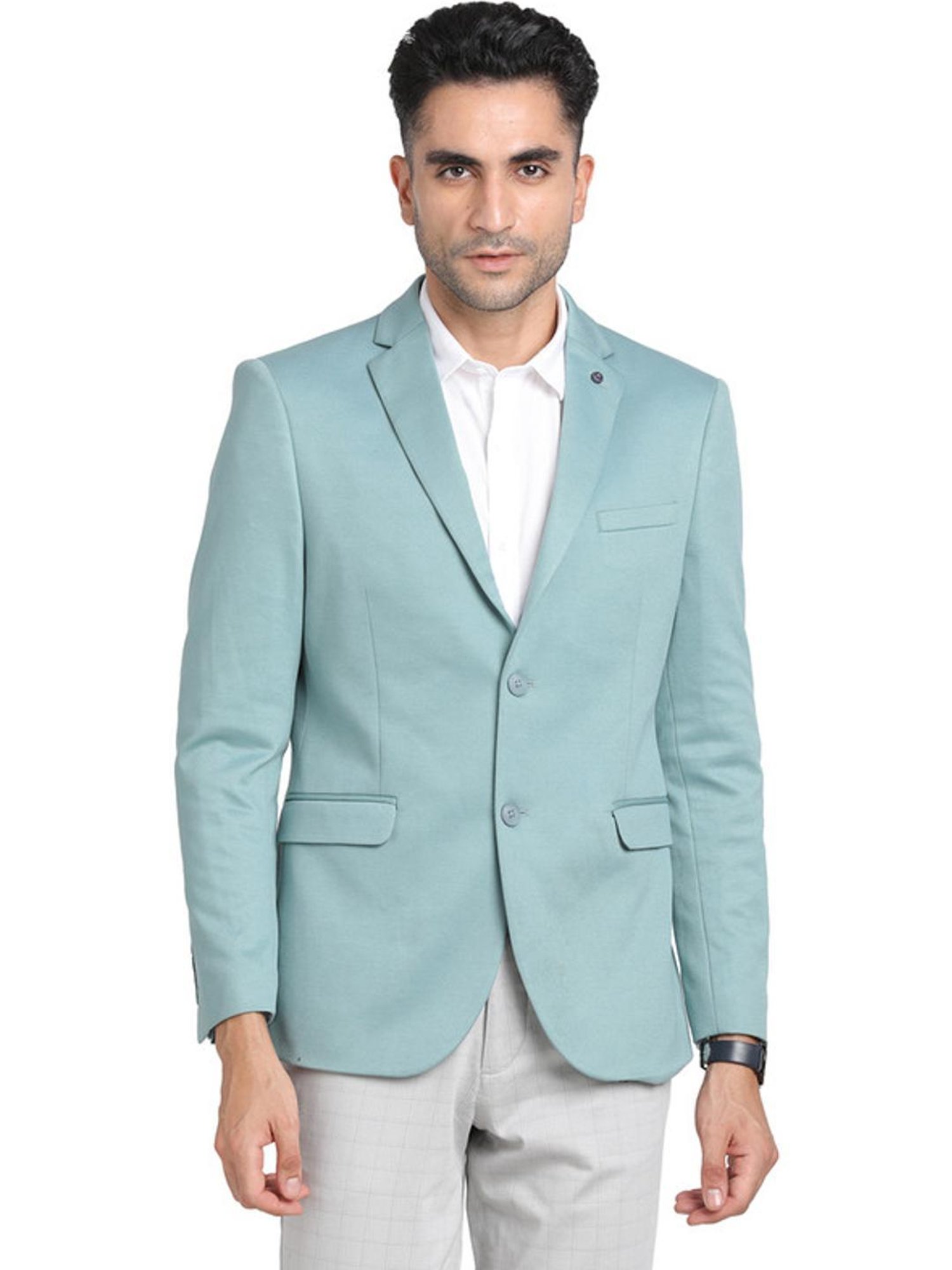 Turtle Green Slim Fit Blazer