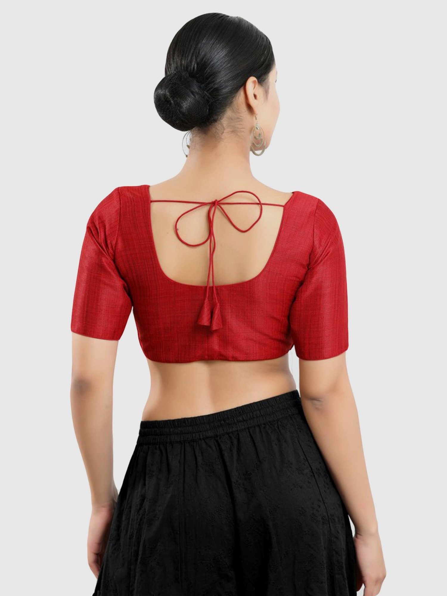 Salwar Studio Red Plain Blouse