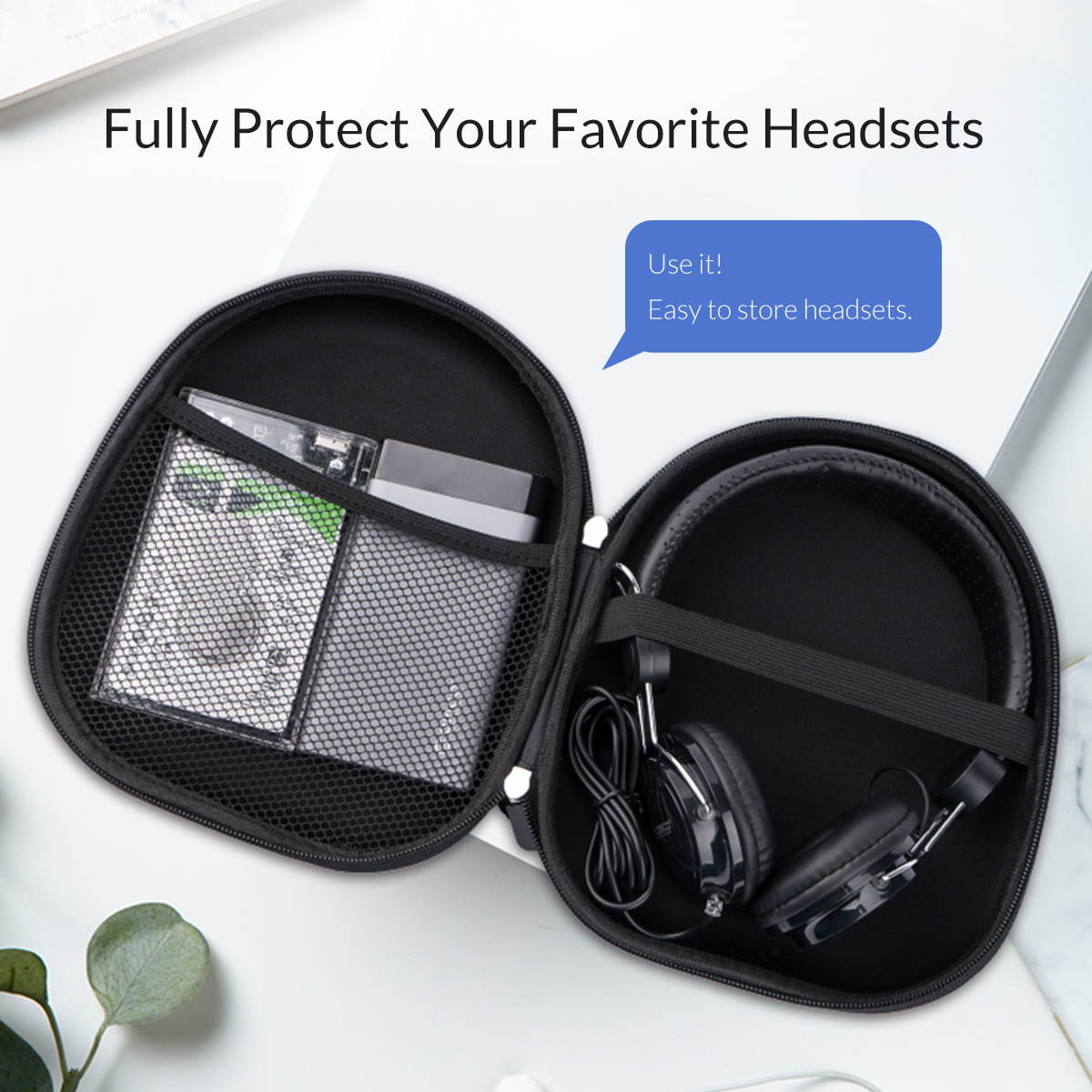 ORICO Waterproof Headset Carry Pouch Box Headphone Case Bag Storage Collector  Anti-Shock, Anti-Slip, Card Pocket For Sony, For Base, For Sennheiser Headphone Carry Hard Case