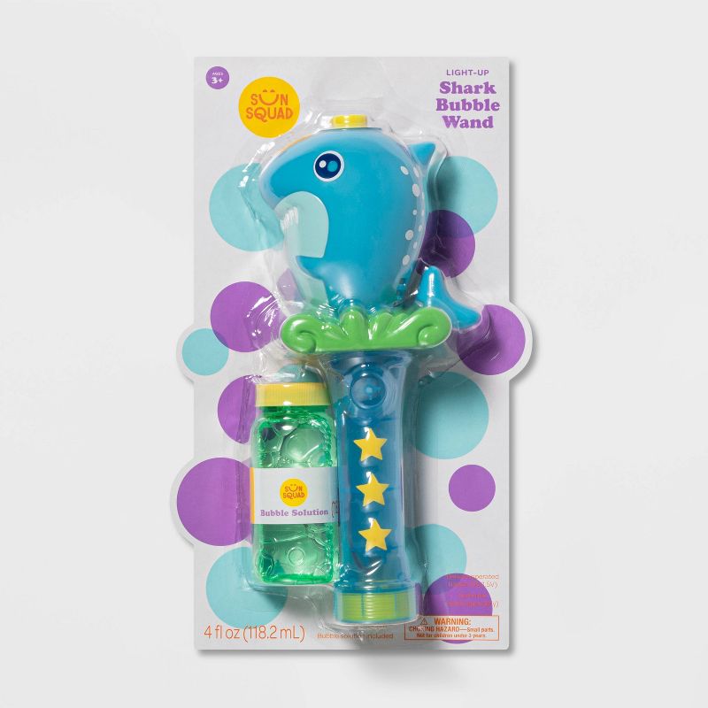 Shark Light-Up Bubble Wand Blue - Sun Squad™