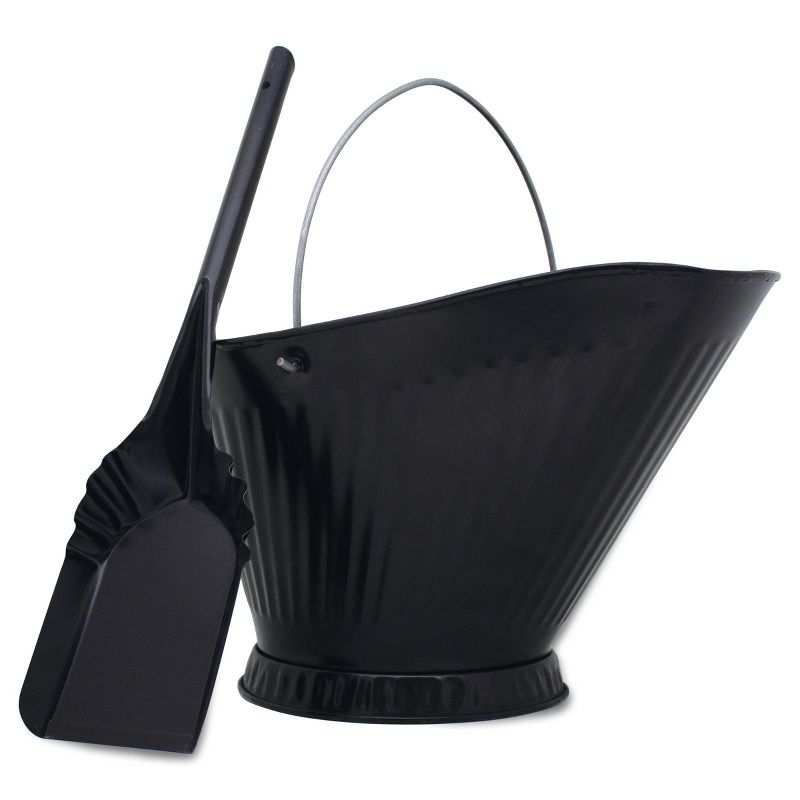 Behrens Painted Steel Coal Hod Black