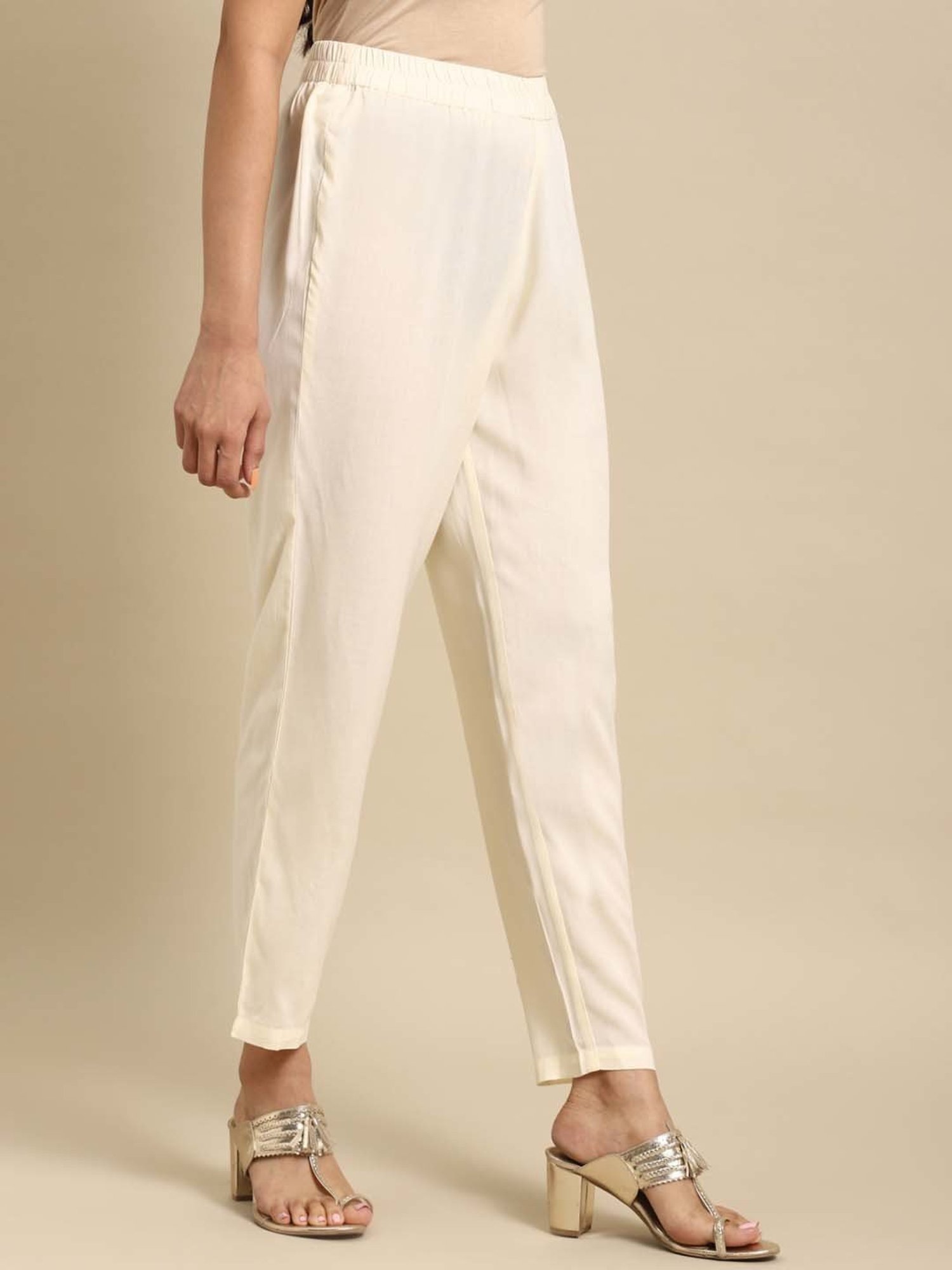 Rangita Peach & Off-White Embroidered Kurta Pant Set