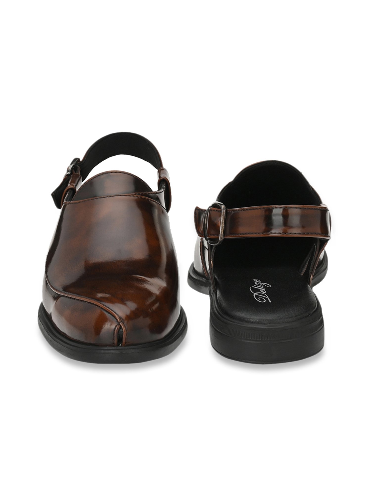 Delize Men's Brown Back Strap Sandals