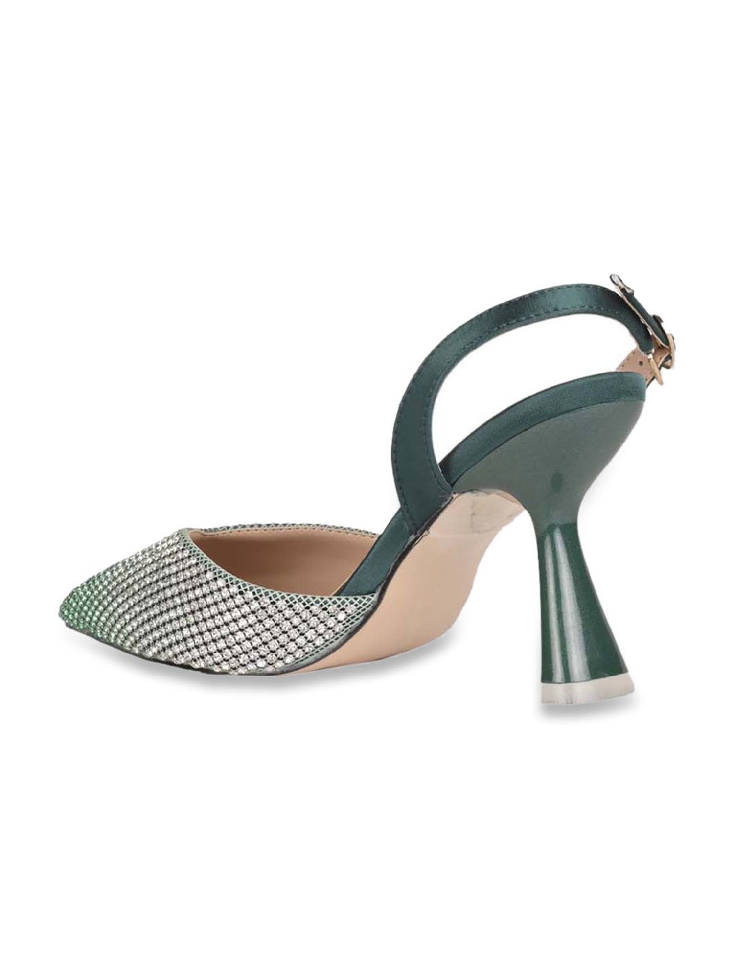 Ronnie Grey Women's Green Back Strap Sandals