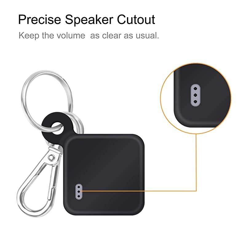 2 Pack  Silicone Case with Carabiner Keychain for Tile Mate 2020 amp 2018 AntiScratch Lightweight Soft Protective Sleeve Skin Cover Black